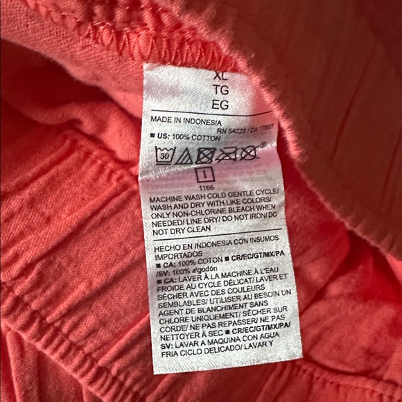 Crinkle Gauze Coral Wide-Leg Pants - Picture 7 of 7